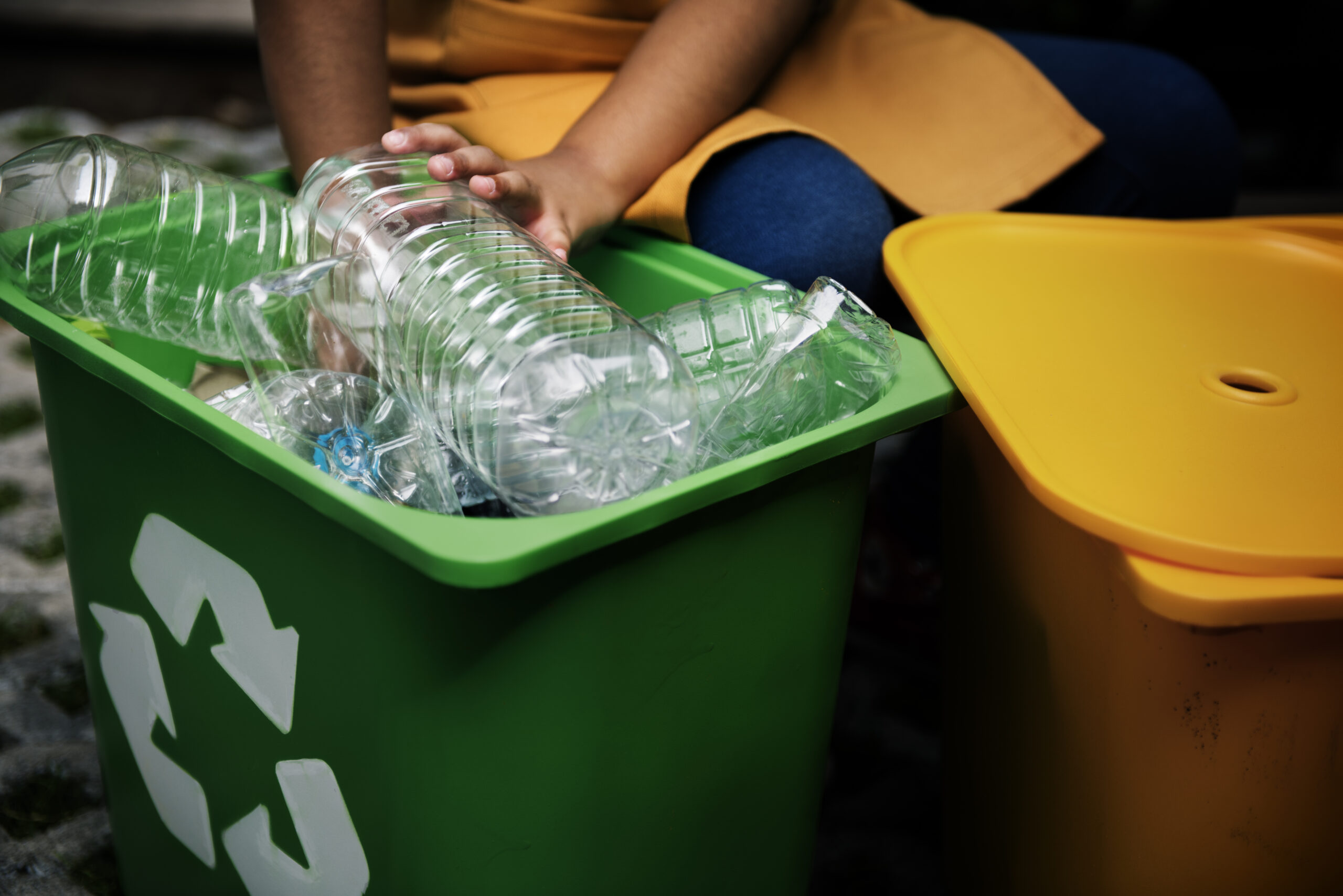African,Descent,Kid,Separating,Recyclable,Trash